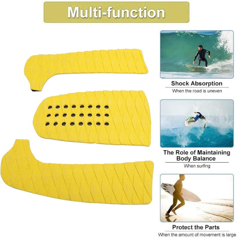 ZIZEV 3 Piece EVA Surfboard Deck Traction Pads for Stomp Skimboards, Surf Boards, Funboard, Fish Board, Anti Slip Front EVA Grip Pads for Paddleboard Longboard Shortboard - Image 3